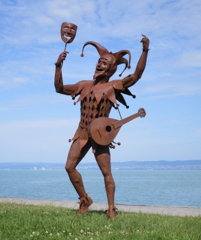 Harlequin park sculpture rusty